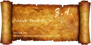 Zozuk András névjegykártya